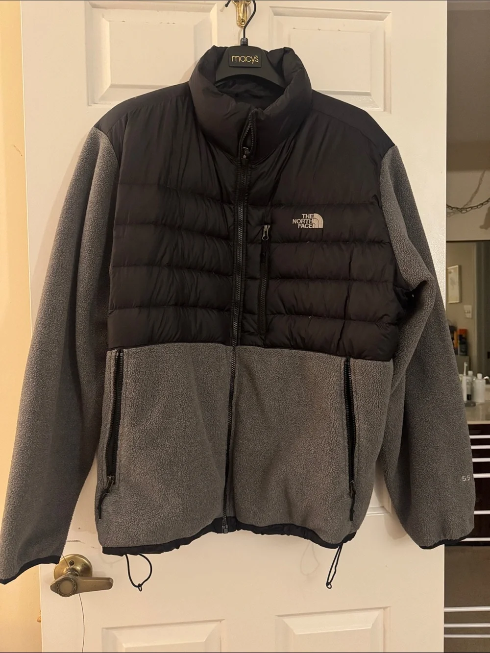 The North Face Men’s Black & Gray Hybrid Puffer Fleece Jacket